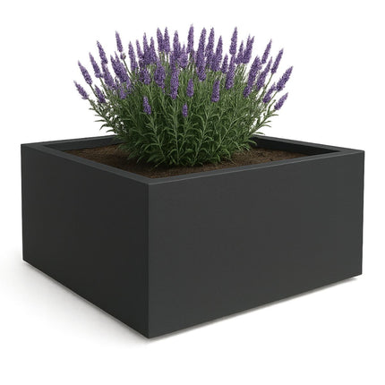 Polyester plantenbak 160x160x80 cm - Zwartgrijs (RAL 7021)