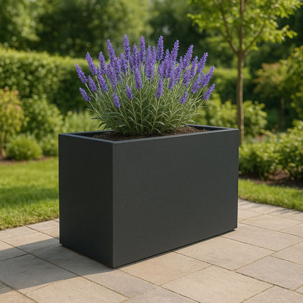 Polyester plantenbak 120x46x80 cm - Zwartgrijs (RAL 7021)