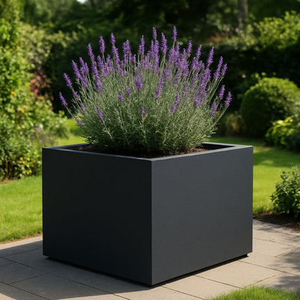 Polyester plantenbak 160x160x100 cm - Zwartgrijs (RAL 7021)