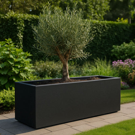 Polyester plantenbak 180x60x70 cm - Zwartgrijs (RAL 7021)