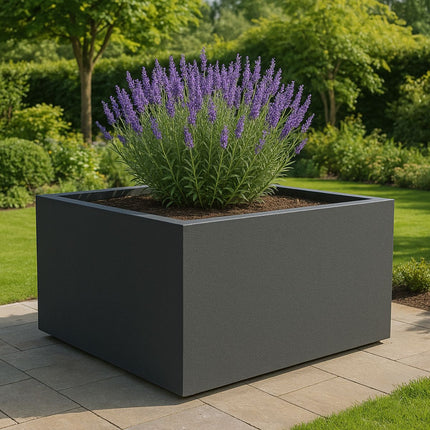 Polyester plantenbak 160x160x80 cm - Zwartgrijs (RAL 7021)