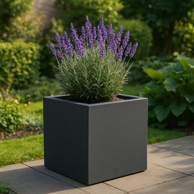 Polyester plantenbak 60x60x60 cm - Zwartgrijs (RAL 7021)