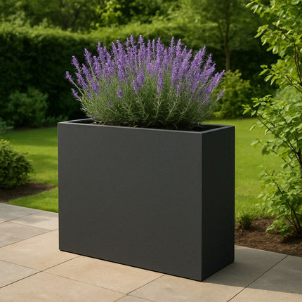 Polyester plantenbak 130x40x120 cm - Zwartgrijs (RAL 7021)