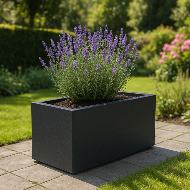 Polyester plantenbak 100x40x40 cm - Zwartgrijs (RAL 7021)