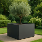 Polyester plantenbak 140x140x80 cm - Zwartgrijs (RAL 7021)