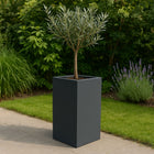 Polyester plantenbak 40x40x80 cm - Zwartgrijs (RAL 7021)