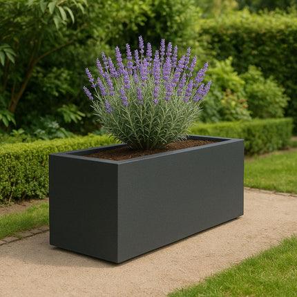 Polyester plantenbak 137x50x50 cm - Zwartgrijs (RAL 7021)