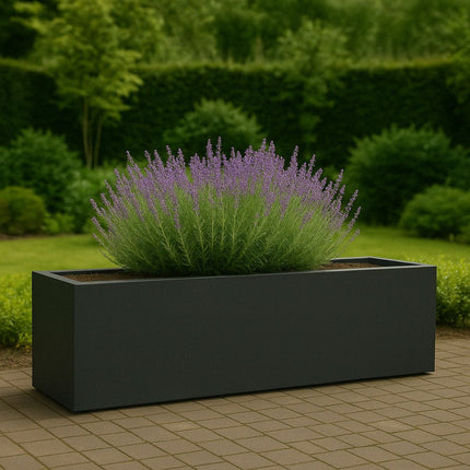 Polyester plantenbak 150x50x40 cm - Zwartgrijs (RAL 7021)