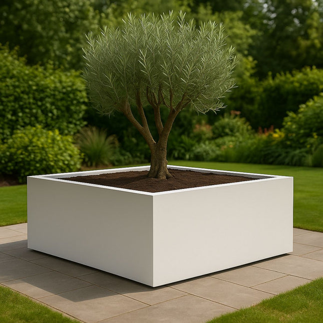 Polyester plantenbak 200x200x60 cm - Zuiver Wit (RAL 9010)