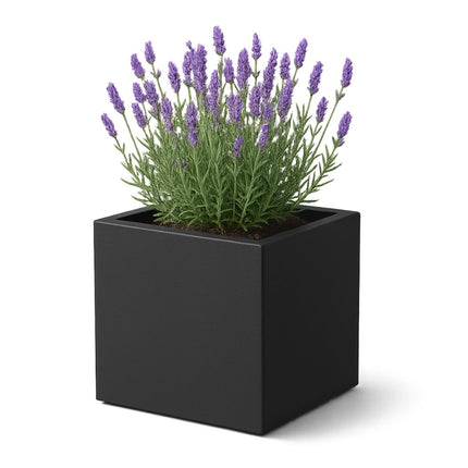 Polyester plantenbak 50x50x50 cm - Gitzwart (RAL 9005)