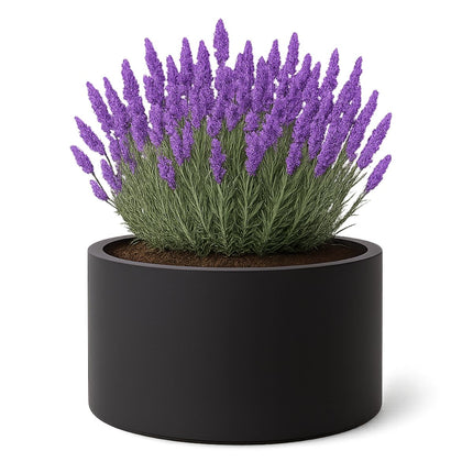 Polyester plantenbak Ø 120x60 cm - Gitzwart (RAL 9005)