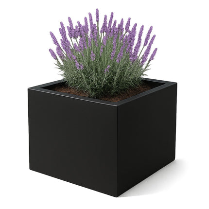 Polyester plantenbak 100x100x60 cm - Gitzwart (RAL 9005)