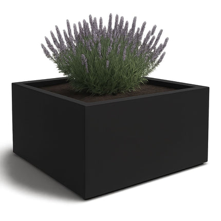 Polyester plantenbak 160x160x80 cm - Gitzwart (RAL 9005)