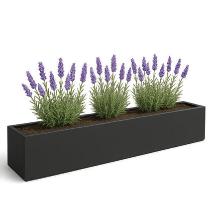 Polyester plantenbak 230x50x40 cm - Gitzwart (RAL 9005)