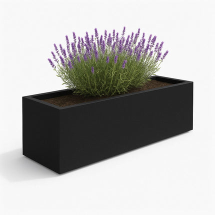 Polyester plantenbak 200x50x60 cm - Gitzwart (RAL 9005)