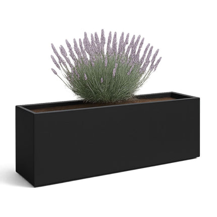 Polyester plantenbak 150x50x40 cm - Gitzwart (RAL 9005)