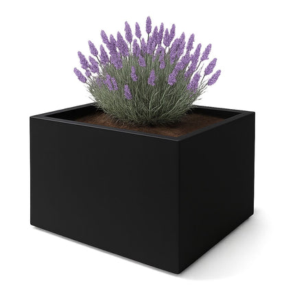 Polyester plantenbak 140x140x80 cm - Gitzwart (RAL 9005)