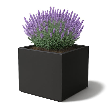 Polyester plantenbak 120x120x100 cm - Gitzwart (RAL 9005)