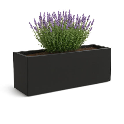 Polyester plantenbak 120x30x50 cm - Gitzwart (RAL 9005)