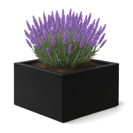 Polyester plantenbak 120x120x60 cm - Gitzwart (RAL 9005)