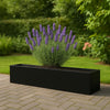 Polyester plantenbak 208x30x20 cm - Gitzwart (RAL 9005)