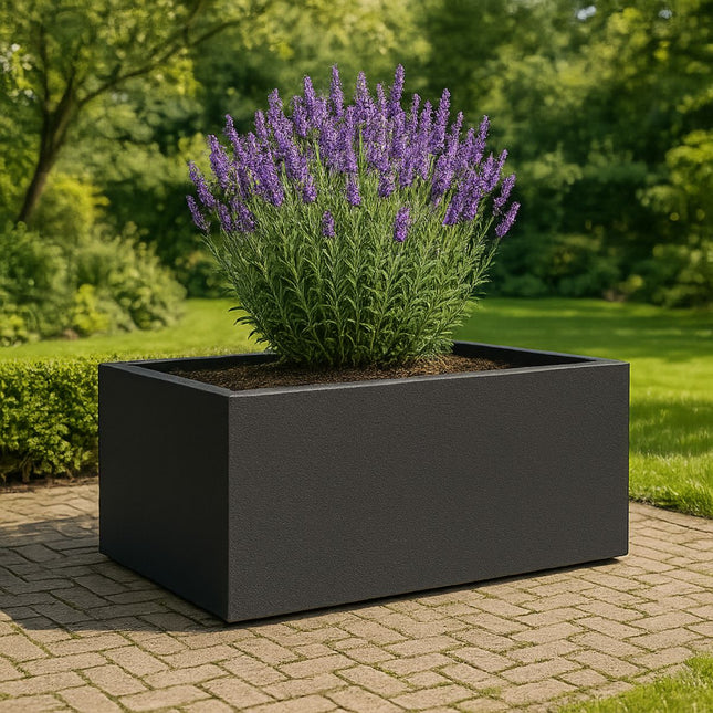 Polyester plantenbak 185x120x60 cm - Gitzwart (RAL 9005)