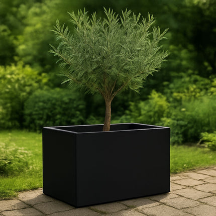 Polyester plantenbak 60x40x40 cm - Gitzwart (RAL 9005)