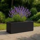 Polyester plantenbak 120x25x35 cm - Gitzwart (RAL 9005)