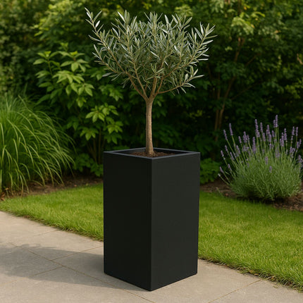 Polyester plantenbak 40x40x80 cm - Gitzwart (RAL 9005)