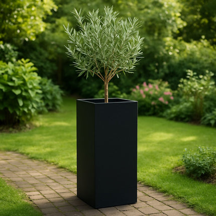 Polyester plantenbak 40x40x120 cm - Gitzwart (RAL 9005)