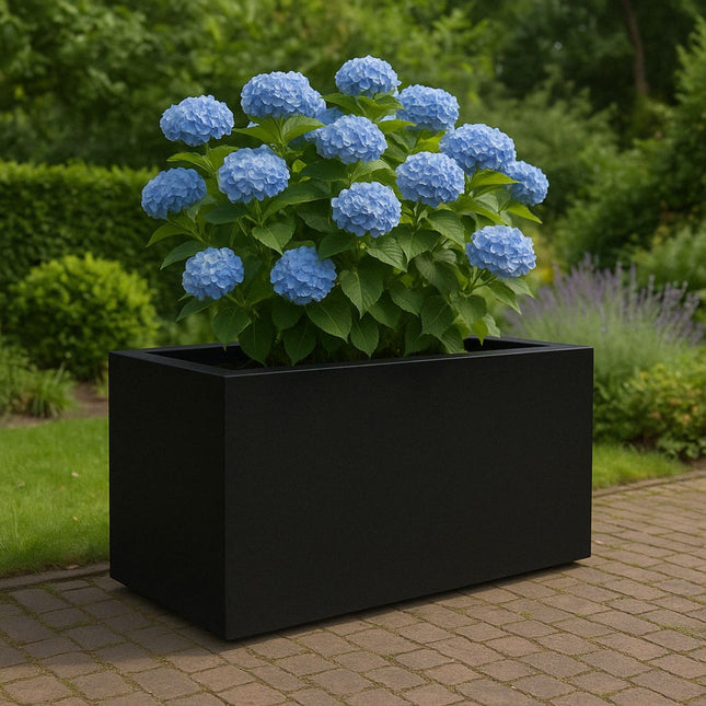 Polyester plantenbak 150x75x85 cm - Gitzwart (RAL 9005)