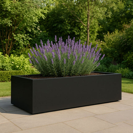 Polyester plantenbak 223x100x32 cm - Gitzwart (RAL 9005)