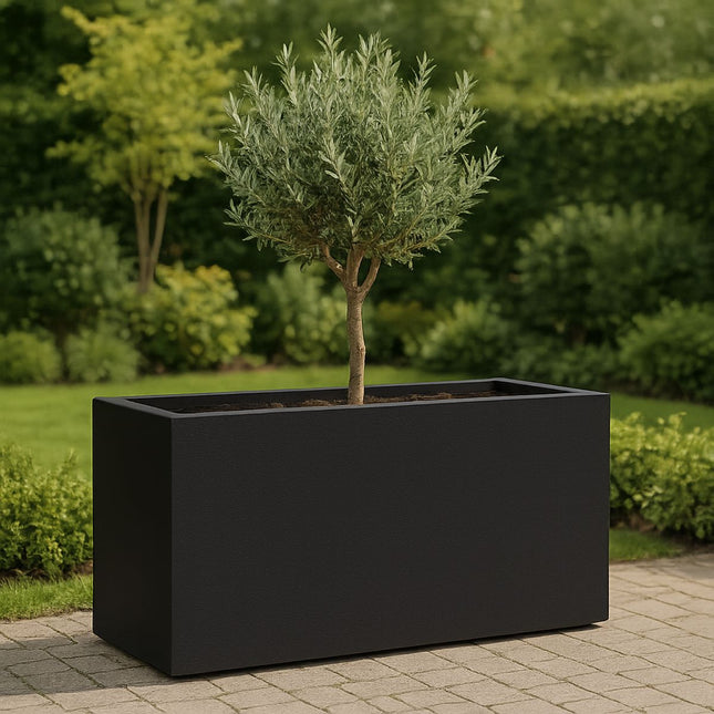 Polyester plantenbak 147x60x80 cm - Gitzwart (RAL 9005)