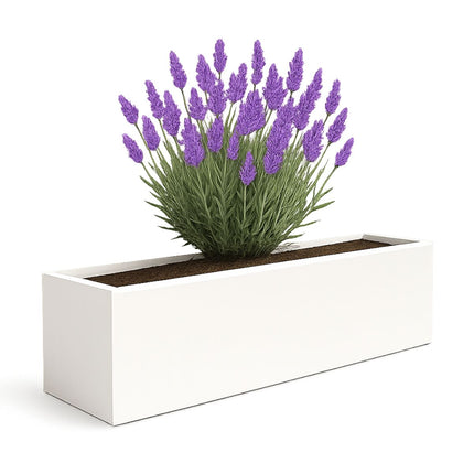 Polyester plantenbak 208x30x20 cm - Zuiver Wit (RAL 9010)