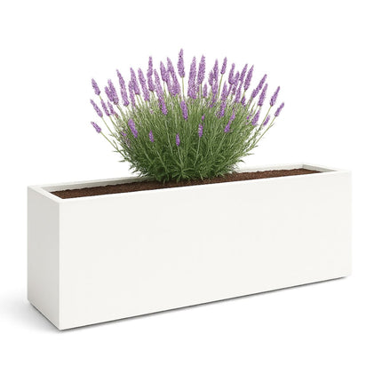 GARDRA Polyester saksı 150x50x40 cm - Saf Beyaz (RAL 9010)