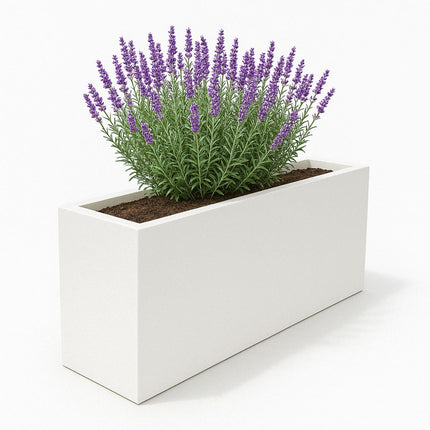 Polyester plantenbak 150x25x80 cm - Zuiver Wit (RAL 9010)