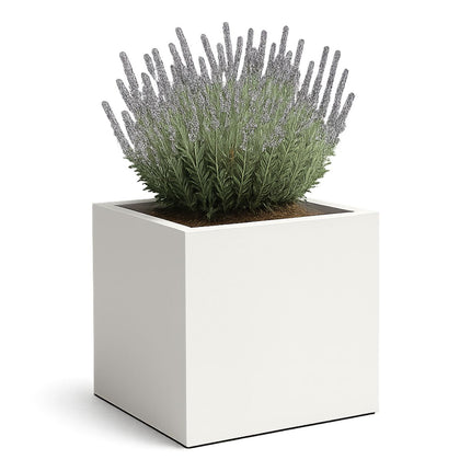 Polyester plantenbak 80x80x60 cm - Zuiver WIt (RAL 9010)