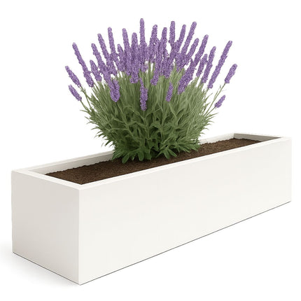 Polyester plantenbak 200x50x40 cm - Zuiver Wit (RAL 9010)