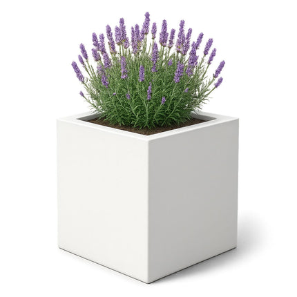 Polyester plantenbak 100x100x100 cm - Zuiver Wit (RAL 9010)