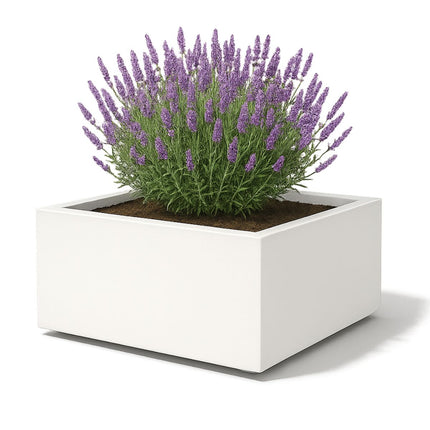 Polyester plantenbak 120x120x40 cm - Zuiver Wit (RAL 9010)