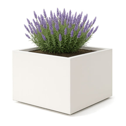 Polyester plantenbak 120x120x80 cm - Zuiver Wit (RAL 9010)