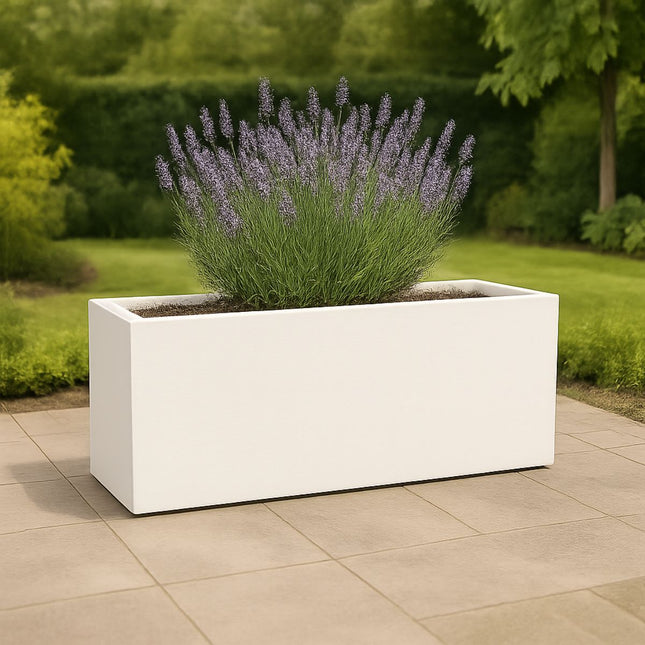 Polyester plantenbak 120x50x40 cm - Zuiver Wit (RAL 9010)