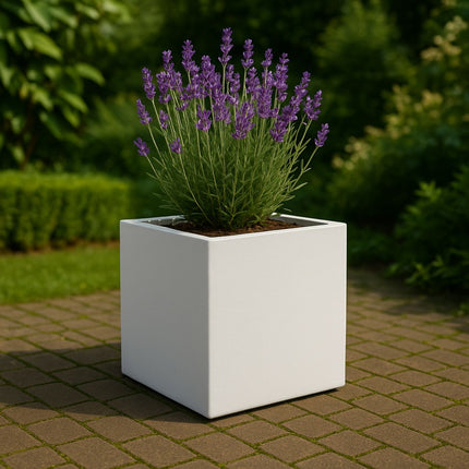 Polyester plantenbak 50x50x50 cm - Zuiver Wit (RAL 9010)