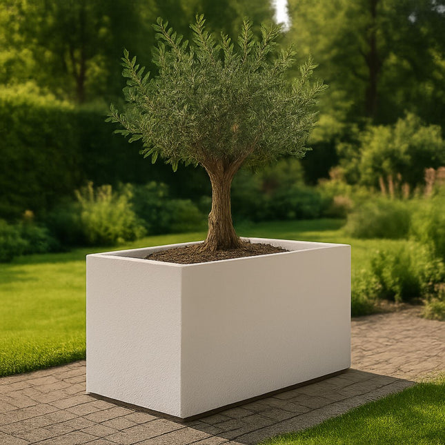 Polyester plantenbak 100x40x40 cm - Zuiver Wit (RAL 9010)