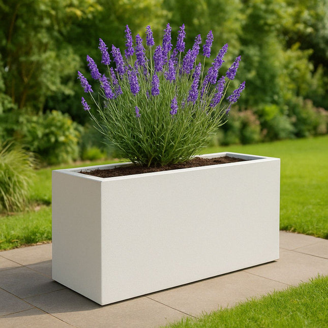 Polyester plantenbak 120x30x60 cm - Zuiver Wit (RAL 9010)