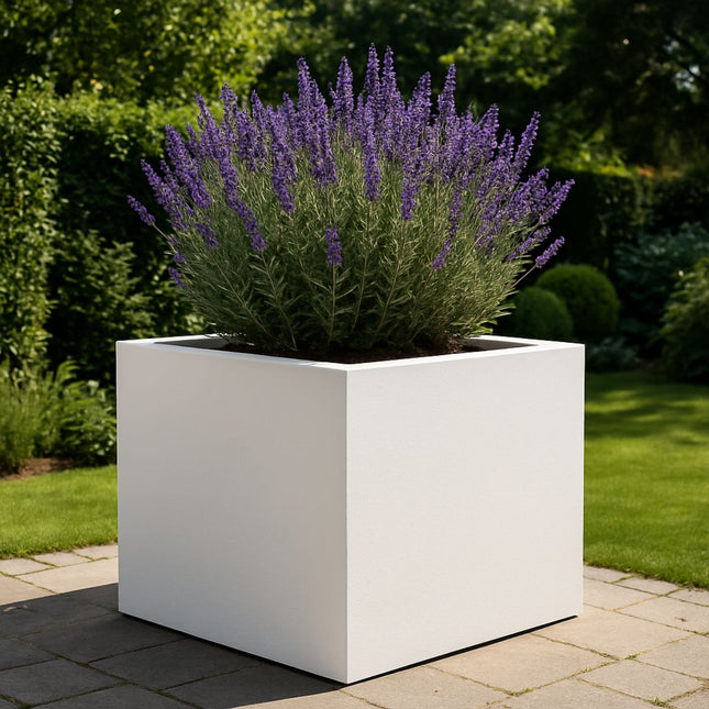 Polyester plantenbak 140x140x140 cm - Zuiver Wit (RAL 9010)