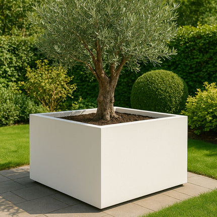 Polyester plantenbak 140x140x60 cm - Zuiver Wit (RAL 9010)