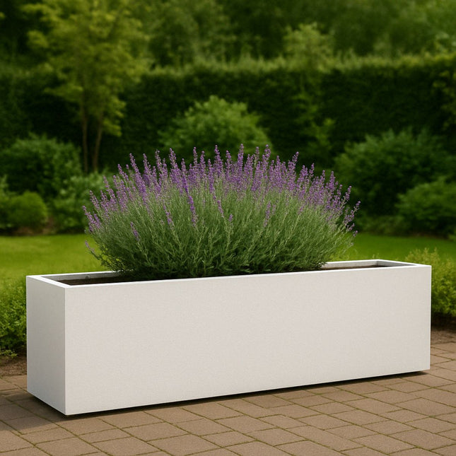 GARDRA Polyester planter 150x50x40 cm - Pure White (RAL 9010)