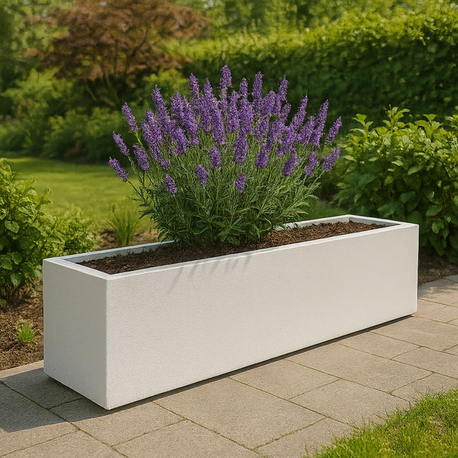 Polyester plantenbak 200x40x40 cm - Zuiver Wit (RAL 9010)