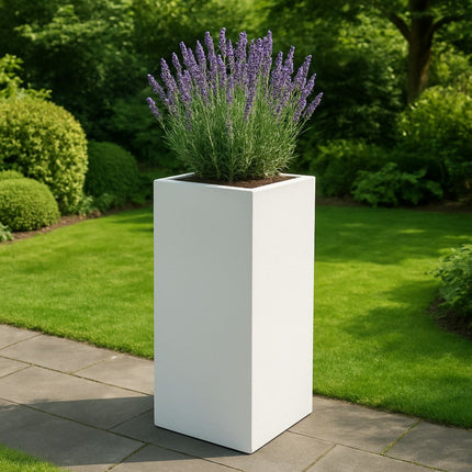 Polyester plantenbak 50x50x100 cm - Zuiver Wit (RAL 9010)